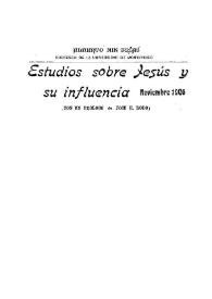 Estudios sobre Jesús y su influencia / Alberto Nin Frías; con un prólogo de José E. Rodó