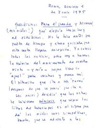Portada:Carta de Carmen Laforet a Francisco Rabal y Asunción Balaguer. Roma, 1 de junio de 1975
