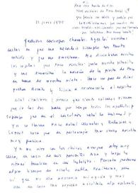 Portada:Carta de Carmen Laforet a Francisco Rabal y Asunción Balaguer. 12 de junio de 1975