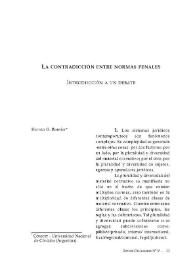 Portada:La contradicción entre normas penales. Introducción a un debate / Hernán G. Bouvier