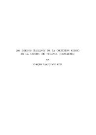 Portada:Los dibujos italianos de la Colección Cossío en la casona de Tudanca (Cantabria) / por Enrique Campuzano Ruiz