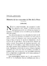 Portada:Historia de las vaquerías de Río de la Plata (1555-1750) / Emilio A. Coni