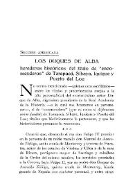 Portada:Los Duques de Alba herederos históricos del título de \"encomenderos\" de Tarapacá, Sibaya, Iquique y Puerto del Loa / R. Cúneo-Vidal