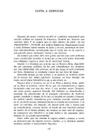 Portada:Carta a Cortázar / Juan Carlos Onetti