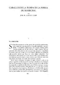 Portada:Caballos de la pampa en la poesía de Marechal / por José M. Alonso Gamo