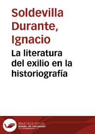 Portada:La literatura del exilio en la historiografía
