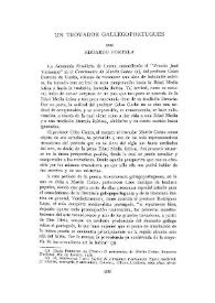 Portada:Un trovador gallego-portugués / por Jorge C.Trulock