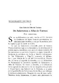 Portada:Una guía de Alba de Tormes : De Salamanca a Alba de Tormes / Elías Tormo