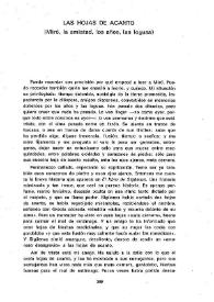Portada:Las hojas de acanto (Miró, la amistad, los años, las leguas) / Alejandro Paternain
