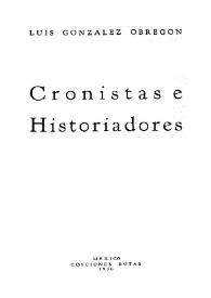 Portada:Cronistas e historiadores