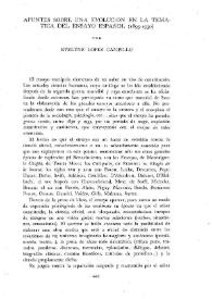 Portada:Apuntes sobre una evolución en la temática del ensayo español (1895-1930) / por Evelyne López Campillo
