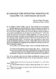 Portada:El romance como estructura dramática en "Peribáñez y el Comendador de Ocaña" / Arturo Pérez Pisonero