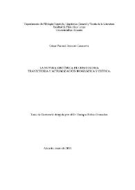 Portada:La novela histórica de Luis Coloma. Trayectoria y actualización biográfica y crítica / César Pascual Romero Casanova; tesis de doctorado dirigida por el Dr. Enrique Rubio Cremades