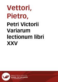 Portada:Petri Victorii Variarum lectionum libri XXV
