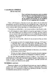 Portada:V Asamblea General de la A.E.T.I.J.