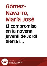 Portada:El compromiso en la novena juvenil de Jordi Sierra i Fabra con referencia especial a \"Lágrimas de sangre\"