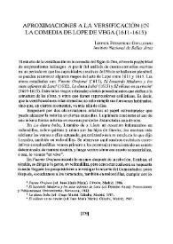 Portada:Aproximaciones a la versificación en la comedia de Lope de Vega (1611-1615) / Leonor Fernández Guillermo