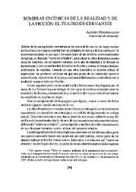 Portada:Sombras escénicas de la realidad y de la ficción: el teatro de Cervantes / Alfredo Hermenegildo