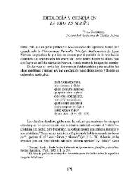 Portada:Ideología y ciencia en "La vida es sueño" / Ysla Campbell