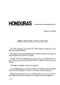 Portada:Informe de Honduras. Forma del teatro juvenil e infantil