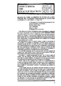 Portada:Discursos de inauguración