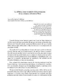 Portada:La métrica como elemento estructurador en la comedia de Lope de Vega / Leonor Fernández Guillermo