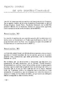 Portada:Aspecto creativo del arte dramático (Creatividad)