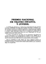 Portada:Premio Nacional de Teatro Infantil y Juvenil