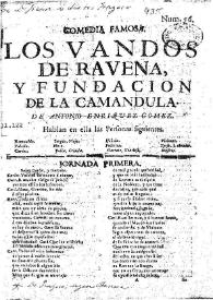 Portada:Los vandos de Ravena, y fundacion de la Camandula / de Antonio Enriquez Gomez