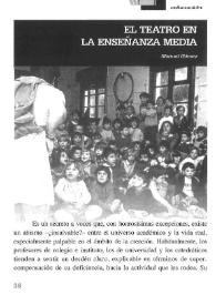 Portada:El teatro en la Enseñanza Media / Manuel Gómez