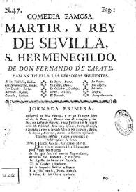 Portada:Martir, y rey de Sevilla, S. Hermenegildo [1763] / de don Fernando de Zarate