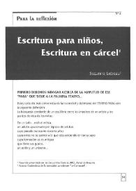 Portada:Escritura para niños, escritura en cárcel / Suzanne Lebeau