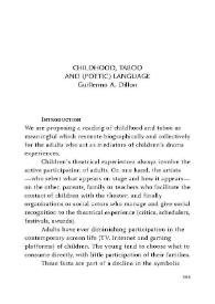 Portada:Childhood, taboo and (poetic) language / Guillermo A. Dillon