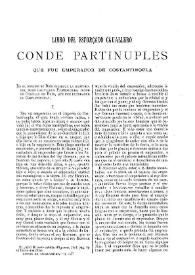 Portada:El libro del esforçado cauallero Conde de Partinuplés, que fue emperador de Constantinopla (1547) / [edición de Adolfo Bonilla San Martín]