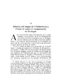 Portada:Informe del Duque de Villahermosa a Felipe IV sobre la recuperación de Portugal / Erasmo Buceta