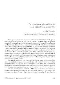 Portada:La estructura dramática de \"La industria y la suerte\" / Serafín González