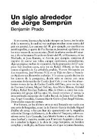 Portada:Un siglo alrededor de Jorge Semprún / Benjamín Prado