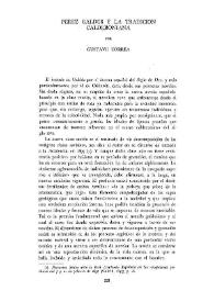 Portada:Pérez Galdós y la tradición calderoniana / por Gustavo Correa