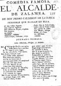 Portada:El alcalde de Zalamea / de Don Pedro Calderon de la Barca