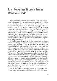 Portada:La buena literatura / Benjamín Prado