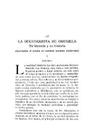 Portada:La reconquista de Orihuela : Su leyenda y su historia (Aportación al estudio de nuestras leyendas medievales) / Justo García Soriano