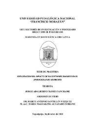Portada:Exploración del impacto de un software dinámico en el aprendizaje de Geometría
