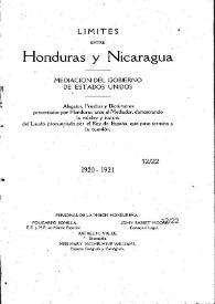 Portada:Límites entre Honduras y Nicaragua : mediación del gobierno de Estados Unidos