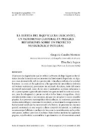 Portada:La huerta del Bajo Segura (Alicante), un patrimonio cultural en peligro. Reflexiones sobre un proyecto museológico integral / Gregorio Canales Martínez y Elisa Ruiz Segura