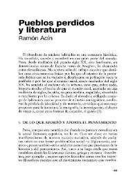 Portada:Pueblos perdidos y literatura / Ramón Acín