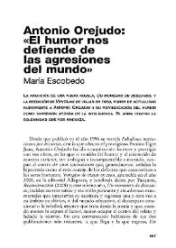 Portada:Antonio Orejudo : \"El humor nos defiende de las agresiones del mundo\" / María Escobedo