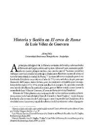 Portada:Historia y ficción en \"El cerco de Roma\" de Luis Vélez de Guevara / Alma Mejía