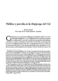 Portada:Público y parodia en la \"Mojiganga del Cid\" / Alejandro Higashi
