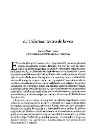 Portada:"La Celestina": teatro de la voz / Gustavo Illades Aguiar