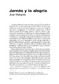 Portada:Jarnés y la alegría / Juan Marqués
